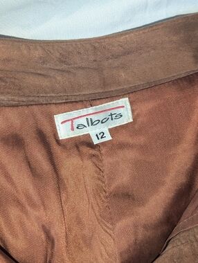 Vintage 80's Real Suede A-line Midi Skirt, Rich Cognac Color, Talbot's Size 12